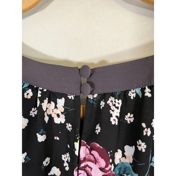 Torrid Top Women 2X Black Floral Halter Tank High Neck Boho Western Sheer Girly - Picture 7 of 14